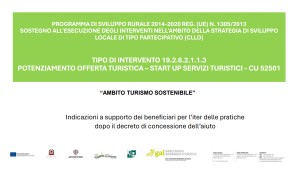 Opuscolo di supporto ai beneficiari del BANDO START-UP