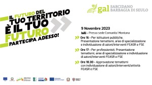 Gli appuntamenti della quinta giornata di lavori del Percorso Partecipativo del GAL a Isili